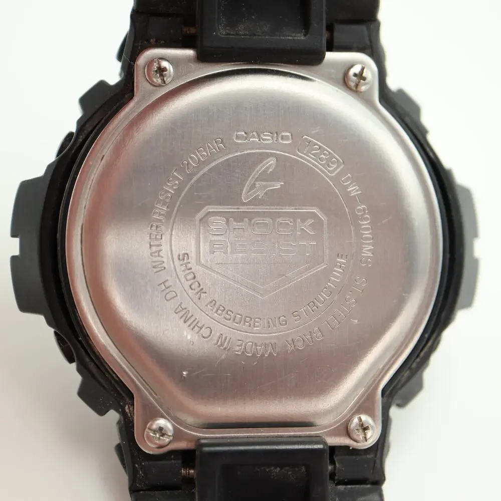 Casio G Shock Military Blackout 54mm Digital Watch 1289 DW6900MS w New Battery